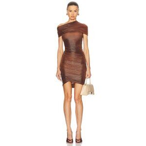 RICK OWENS LILIES Lola Dress in Rust Brown